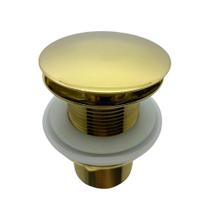 Válvula Click Metal Dourada Para Banheiros E Lavabos 1.1/4 Fineza