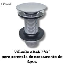 Valvula click para cubas de banheiros e lavabos conexao 7/8'' - abs com acabamento inox Valvula click para cubas de banheiros e lavabos conexao 7/8'' - abs com acabamento inox