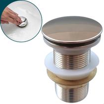 Válvula Click Para Lavatório Tanque 1 1/4 Aço Inox Ralo Pia Banheiro Escoamento Cuba 40mm Valvula Inteligente Lavanderia Ralo Click Up Brilhoso