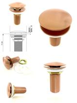 Válvula Click pia cuba banheiro lavatorio Rose Gold 7/8
