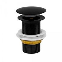 Válvula Click Up De Metal Ralo Cuba Vidro Louça Banheiro / Lavabo Preto Fosco - VV101BL