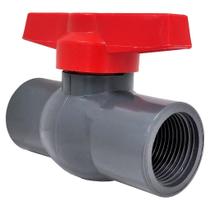 Válvula Compacta de Esfera PVC-U F/F 1.1/2" Rosca BSP - Aqua Plastic Válvula Compacta de Esfera PVC-U F/F 1.1/2" Rosca BSP - Aqua Plastic