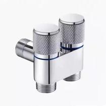 Válvula Controle Duplo 1 Entrada 2 Saídas Para Máquina De Lavar cor Prata