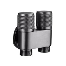 Válvula Controle Duplo 1 Entrada 2 Saídas Para Máquina De Lavar cor Preta