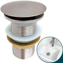 Valvula Cuba Banheiro 1 ¼ Ralo Click Inox Fosco Escovado 4cm Valvula De Escoamento Pia Lavatório Lavabo 40mm Ralo de Pia Aço Inox Luxo