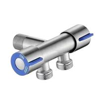 Válvula De Ângulo De Aço Inoxidável Para Banheiro 1 Entrada 2 Saídas Torneira De Água Para Máquina