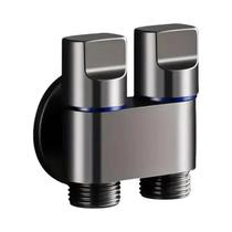 Válvula De Ângulo De Controle Duplo Em Aço Inoxidável Anti-Refluxo Rosqueada Para Banheiro E Máquina