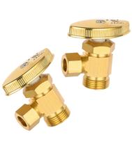 Válvula de bloqueio angular EFIELD 1/2" Nom x 3/8" OD em latão escovado Válvula de bloqueio angular EFIELD 1/2" Nom x 3/8" OD em latão escovado