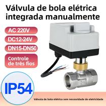 Válvula De Bola Elétrica Em Aço Inoxidável Com Controle Manual E Automático DC12-24V AC220V 3 Fios 2