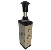 Válvula de Botão com Mola 1/4" 5/2 vias VBOM 1452 - FLUIR * 11002 Válvula de Botão com Mola 1/4" 5/2 vias VBOM 1452 - FLUIR * 11002