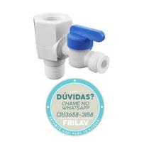 Válvula de Conexão Registro Original Whirlpool W10727681 - 1/2" x 1/2" x 1/4" Engate Rápido para Geladeira e Purificador