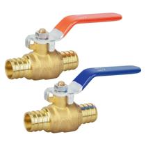 Válvula de corte JUWO 1/2 Pex, válvula de esfera de latão, pacote com 2 unidades, quente e fria