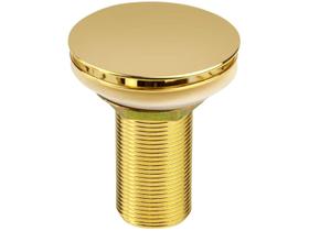 Válvula de Escoamento 7/8” Dourada para Lavatório Click Up Tampa Grande Go5222 Ducon Metais