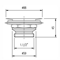 Válvula de Escoamento para Cozinha 3.1/2" X 1.1/2" com Cesta de Metal Cromado