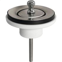 Válvula de Escoamento Para Lavatório Saída Dagua ⅞ Com Parafuso Tampa Inox Polido Ralo Pia Para Banheiro Lavabo Corpo Plástico