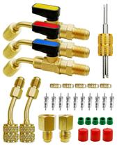 Válvula de esfera compacta angular de refrigerante AUGREX HVAC com adaptador Válvula de esfera compacta angular de refrigerante AUGREX HVAC com adaptador