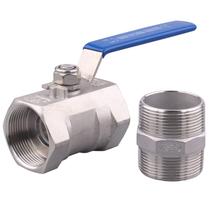 Válvula de esfera DERNORD em aço inoxidável 1 1/2" NPT para água e óleo Válvula de esfera DERNORD em aço inoxidável 1 1/2" NPT para água e óleo