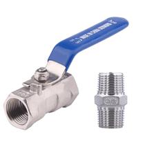 Válvula de esfera DERNORD em aço inoxidável 3/8" NPT para água, óleo