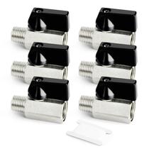 Válvula de esfera GASHER 3PCS, mini interruptor de corte de latão de 1/4 de polegada