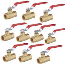 Válvula de esfera GUOFIS 3/4" Full Port Brass 600 PSI WOG, pacote com 10 Válvula de esfera GUOFIS 3/4" Full Port Brass 600 PSI WOG, pacote com 10