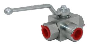 Válvula de esfera hidráulica L-Born KHB3K 1/2" NPT 3 vias 500 Bar