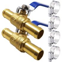 Válvula de esfera Horiznext Brass 3/4 polegadas Barb Shut Off 2 unidades Válvula de esfera Horiznext Brass 3/4 polegadas Barb Shut Off 2 unidades