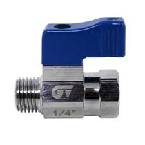 Válvula de Esfera Mini Latão Cromado 1/4" Macho e Fêmea Genebre