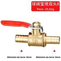 Válvula De Esfera Pequena De Latão Com Cabo Vermelho 6mm 8mm 10mm 12mm Para Mangueira Inline Para