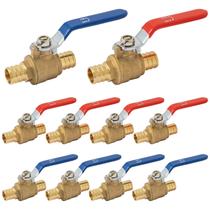 Válvula de esfera Pex SUNGATOR de 3/4 polegadas de latão com porta completa, pacote com 10 Válvula de esfera Pex SUNGATOR de 3/4 polegadas de latão com porta completa, pacote com 10