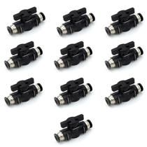 Válvula de esfera Push Connect Union Air Flow Control, pacote com 10 Válvula de esfera Push Connect Union Air Flow Control, pacote com 10