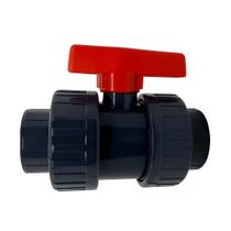 Válvula de Esfera PVC-U com Teflon e Vedação EPDM Dupla União F/F 1/2" SCH80 Solda