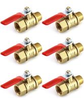 Válvula de esfera QWORK 1/4 Heavy Duty Brass, pacote com 6 interruptores de desligamento Válvula de esfera QWORK 1/4 Heavy Duty Brass, pacote com 6 interruptores de desligamento