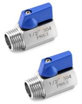 Válvula de esfera QWORK Mini 1/2 NPT Thread Feminina e Macho x2