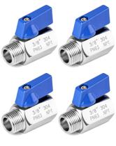 Válvula de esfera QWORK Mini 304 em aço inoxidável 3/8 NPT, pacote com 4