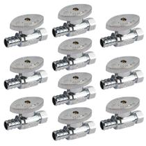 Válvula de parada Hourleey Water Shut Off 1/2 PEX x 3/8 OD, pacote com 10