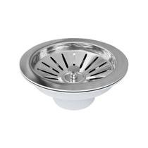 Valvula de Pia para Cozinha Tipo Americana 3.1/2 Cesto Inox Removivel - Atopy