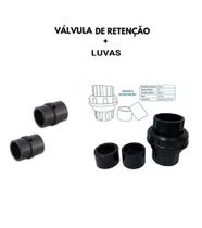 Válvula De Retenção 50mm / 40mm + 2 Luva Sensor Abs Válvula De Retenção 50mm / 40mm + 2 Luva Sensor Abs