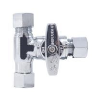 Válvula de retenção em T TT FLEX 3/8" compressão, latão cromado
