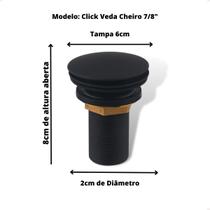 Válvula de Saída D'água Click - Clack Estilo Docol Lavatorio 7/8 Metal Preto Fosco Válvula de Saída D'água Click - Clack Estilo Docol Lavatorio 7/8 Metal Preto Fosco