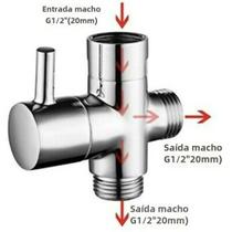 Válvula Desviadora de 3 Vias em Latão G1/2" - Adaptador T para Torneira de Chuveiro