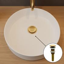 Válvula Dreno Pop Up de Escoamento Pia Cuba Cerâmica Louça Vidro Estilo Click Cor Vintage Bronze