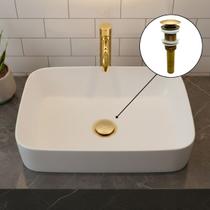 Válvula Dreno Pop Up de Escoamento Pia Cuba Cerâmica Louça Vidro Estilo Click Cor Vintage Bronze