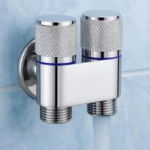 Válvula Dupla Prata com Registro em Inox 2 Saídas de Água Derivação para Máquina e Torneira Instalação Fácil e Resistente