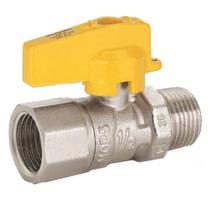 Válvula Esfera Gás Reta M/F 1/2" Passagem Reduzida - Emmeti - Kit com 12 unidades