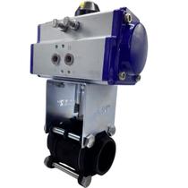 Válvula Esfera PP DN 1.1/2 Com Atuador Pneumático Dupla Ação - VETAP.WCB DN65