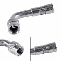 Válvula Extensor Bico Pneu Moto Carro Bike 90 Grau Reforçado (2 Unidades)