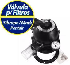 Válvula Multivias Parafusada para filtros c/ manômetro Sibrape / Mark / Pentair - Sibrape / Pentair Válvula Multivias Parafusada para filtros c/ manômetro Sibrape / Mark / Pentair - Sibrape / Pentair