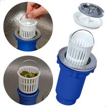 Válvula P/ Pia de Cozinha 3.1/2" Com Cesto E Tampa Anti Odor