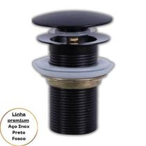 Válvula para cubas e pias de banheiro metal preto fosco - modelo click up escoamento 1.1/4''