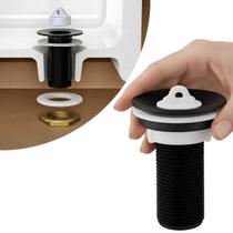 Válvula para Lavatório/Cuba/Bidê 7/8 Calda Longa Bruen com Tampa Vedante Sem Ladrão Preto Válvula para Lavatório/Cuba/Bidê 7/8 Calda Longa Bruen com Tampa Vedante Sem Ladrão Preto